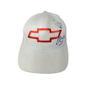 Raceshop Chevrolet Chevy Snapback Hat Adjustable White Autographed